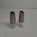 XinXu Gravity Electric Pepper and Salt Grinder Set, Salt/Pepper Mill & Adjustable Coarseness, Battery Powered with LED Light, One Hand Automatic Operation, (Set/Silver)