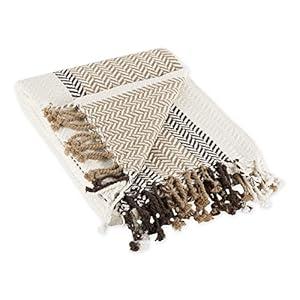 DII Striped Throw Collection Herringbone, 50x60, Stone