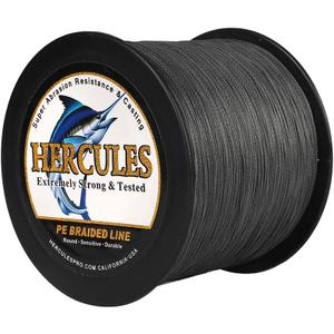 HERCULES Super Cast 1000M 1094 Yards Braided Fishing Line 100 LB Test for Saltwater Freshwater PE Braid Fish Lines Superline 8 Strands - Grey, 100LB (45.4KG), 0.55MM