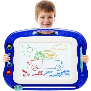 Magnetic Drawing Board,Large Doodle Board Toddler Toys for Girls Boys 3 4 5 6 7 Year Old Kids Gift Etch A Colorful Sketch Magnet Erasable Pad (Blue)