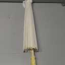 21" Paper Umbrellas for Weddings Wooden Handle Parasol Umbrella Decorative Chinese Japanese White Paper Painting Umbrellas Crafts for Wedding Bridal Party Décor 11 pc