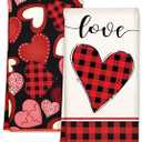 Easter Kitchen Towels - Easter 18x26 Inch Microfiber Kitchen Dish Cloth 2pcs Decorative Absorbent Hand Towels with Hanging Loop for Gifting Housewarming, Black Bunnies