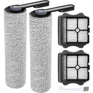 Floor ONE S5 Brush Roller Replacement Parts for Floor ONE S5/Floor One S5 Pro Smart Cordless Wet Dry Vacuum Cleaner, 2 Pack Brush Rollers and 2 Pack Vacuum HEPA Filters