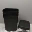 KSSKSS 3 Pack Bathroom Small Trash Can with Lid, 2.6 Gallon Slim Garbage Bin with Pop-Up Lid, 10L Plastic Wastebasket for Bedroom, Office, Kitchen, Toilet (Black)