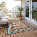 Multicolor Washable Indoor Outdoor Rug 4' x 6', Colorful, Stain Resistant, Easy Clean, Durable Area Rug for Indoor/Outdoor Patio, Deck, Porch, Entryway, Foyer