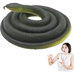 Realistic Fake Rubber Snake,Garden Lifelike Snake to Keep Birds Away Scare Squirrels, Prank Fake Snake