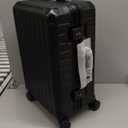 LUGGEX Carry On Luggage with Spinner Wheels, 8010S Aluminum Frame Zipperless Polycarbonate Hard Shell Suitcase (ZX-Core, Black, 21 Inch)