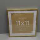 Homeforia 11x11 Picture Frame Gold, High End Metal 11 by 11 Square Frames with Mat 9 x 9 Photo, 11by11 Thin Poster Frame Matted to 9x9 inch Art, Wall Hanging Frames, Tempered Glass, Wall Kit, Set of 1