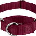 Country Brook Petz Martingale Dog Collar - Heavy-Duty Training Collar with No Buckle - Service Dog Collar for All Pups - Vibrant, Colorful Collection (Burgundy, 1 Inch, Medium)