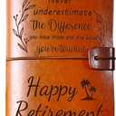 PRSTENLY Retirement Gifts for Women Men 2025- Retirement Gift for Woman Man 140 Page Leather Journal, Retired Going Away Goodbye Leaving Farewell Gifts for Coworkers Teacher Nurse Boss Pastor Doctors