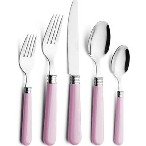 ANNOVA Silverware Set 20 Pieces Cutlery Stainless Steel Colorful Fun Handle Flatware Service for 4 - Dinner Knife, Dinner Fork, Salad fork, Dinner Spoon, Dessert Spoon (Light Pink, 20 Pieces)
