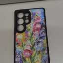 FUNMIKO for Samsung Galaxy S25 Ultra Case Wireless Charging & Military-Grade Protection - Trendy Pattern Design for Women Girls, Matte Phone Cover with Shockproof Corners - Vibrant Flower Portrait