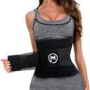 MERMAID'S MYSTERY Waist Trimmer for Women and Men - Sweat Bands for Stomach - Sweat Belt for High-Intensity Training Workouts (Black)