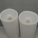 NURADA Large Outdoor Solar Candles Waterproof - 12" x 5" Rechargeable Solar Powered Flameless LED Pillar Flickering Candle for Patio Porch Lanterns Decor - Ivory White Set of 2