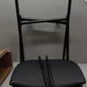 Flash Furniture Tania Comfort Vinyl Upholstered Stackable Side Reception Chair with Padded Seat, Modern Stackable Chair for Living Room/Office, Black, Set of 1