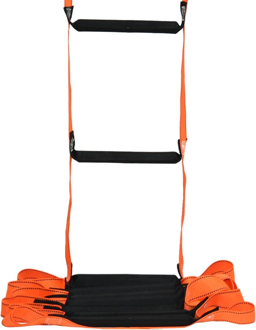 16 Feet Fire Escape Ladder Emergency Fire Ladder for 2-3 Story Homes Reusable Portable Safety Ladders for Windows, Balconies and Sailboats, Kayaks and More