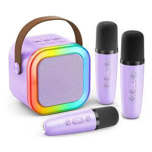 Mini Karaoke Machine for Kids Adults, Portable Bluetooth Speaker with 3 Wireless Karaoke Mics,2026 TOP Birthday Gifts Toys for Girls 3,4, 5, 6, 7, 8+Years Old Karaoke Player(Purple 3 Mics)
