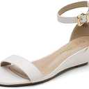 DREAM PAIRS Women's Ingrid Ankle Strap Low Wedge Sandal Size 9