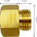 3/4” GHT Male x 1” NPT Female Connector, Brass Garden Hose Fitting, Adapter, Industrial Metal Brass Garden Hose to Pipe Fittings Connect (2 Pack)