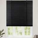 Bamboo Roll Up Blinds - Outdoor/Indoor Shades, Ventilation, Sun Protection and Breathability, for Patio, Porch - Black