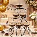 Maxdot 20 Set A Tini Bit Older Espresso Martini Birthday Party Supplies 5 oz Plastic Martini Glasses with Bow She's the Cherry on Top Champagne Tower for Bachelorette Decoration(Black)