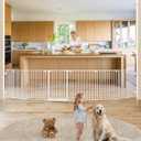 keny 190" Extra Wide Baby Gate, Adjustable Long Baby Fence for Indoor Use, Dog Gate Pet Gate for Stairs Doorways Fireplace, Large Baby Play Yard, Essentials for Families with Kids and Pets, White