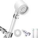 High Pressure Handheld Shower Head High Pressure Shower Heads- High Flow Even with Low Water Pressure - Hand Held Showerhead Set with 59Replacement Hose/Bracket and Cotton Filters (true white)