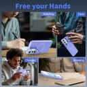 for Samsung Galaxy S24 FE Case [Compatible with Magsafe] [9H Glass Screen Protector] [Metal Camera Lens Stand] Translucent Matte Back Skin-Touch Phone Cover Case for Galaxy S24 FE