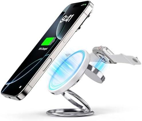 3 in 1 Charging Station for Apple Multiple Devices, Foldable Travel Wireless Charger Stand for iPhone 16 15 14 13 Pro Max- Watch 10 9 8 SE and Ultra Series - Airpods 4 3 2 Pro