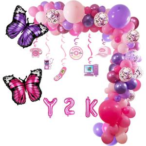 Y2k 2000s Pink Party Swirl Decorations, Room Decor Y2K, Y2K Decor Themed Party Balloons 2000s party decorations Birthday Party Decoration,Lizzie Mcguire Party Decorations, Pink Party Favor
