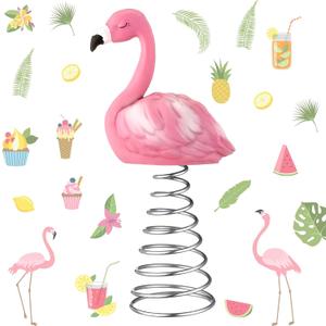 Queekay 4 Inch Flamingo Christmas Tree Topper Pink Miniature Tree Ornaments Resin Mini Decorations for Christmas New Year Wedding Bridal Shower Party Holiday Favors