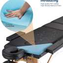 Portable Massage Table Massage Bed Professional SPA Reiki Eyelash Salon Bed, Wooden Frame Height Adjustment & Accessories, Black (3-Section), Onesize