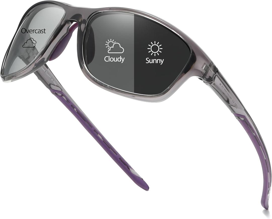 Myiaur Photochromic Sunglasses for Women Men, Polarized Sports Sun Glasses for Running Cycling Outdoor UV400 Protection