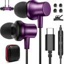 USB C Headphone Wired Ear Buds for Samsung S26 Ultra S25 A16 A17 A36 Magnetic Type C Earphone for iPhone 17 Pro Max 16 15 16e HD Mic in Ear Noise Isolation Earbuds for iPad A16 Pixel 10a 10 9a