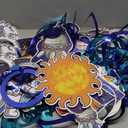 50 Pcs Outer Space Party Decorations Blue Astronaut Ship Happy Birthday Banner Solar System Theme Hanging Swirls Streamers for Birthday Outer Space Party Decorations