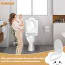 Huttdmel Potty Training Seat Built-in Toilet Seat, Elongated Toilet Seat 16.5inch with Baby Seat 2 in 1 Soft Close Quiet No Slapping, Magnetic Absorption, Easy Installation for Bottom Fixing Toilet