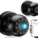 Pulido Fingerprint Door Lock, Keypad Door Knob with Real Buttons | Smart Fingerprint Door Knob for Bedroom, Office, and Apartment