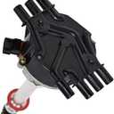A-Team Performance EFI Distributor - Black, Compatible with Chevy GM 90-Degree V6 4.3L/262 1995-2007 - Vortec Replacement With Magnetic Pickup, CNC Aluminum Housing & Chromoly Gear, External Coil