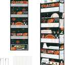 Clastyle Ball Over The Door Organizer Star Nursery Hanging Storage Organizer for Boys Clothes Diaper Toy Closet Door Hanging Shelf Storage for Bedroom Bathroom Pantry, Basketball, 5-Tier