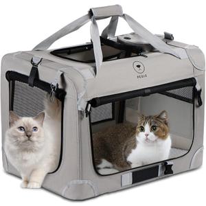 Extra Large Cat Carrier for 2 Cats, Portable Soft Sided Large Pet Carrier for Traveling, Indoor and Outdoor Uses, 24"16"16"
