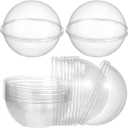 Cabilock Clear Plastic Fillable Ornaments 350ml Cupcake Box 10pcs Mousse Cake Muffin Carrier Acrylic DIY Mother's Day Party Christmas Tree Decorations Dessert Packaging Holder Bakery Food Container