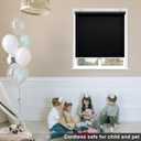 Sunoff Blackout Roller Shades Blinds Cordless for Windows Pull Down Room Darkening Door Blinds with Thermal Insulated Easy to Install for Living Room,Bedroom,Home,Office Bathroom Black 29" W x 72" H