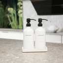 Prus Waso Kitchen Soap Dispenser Set, White Soap Dispenser with Black Stainless Steel Pump, Perfect for Modern Kitchen Decor. (White)