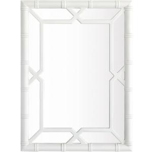 Bamboo-Look Solid Wood Window Pane Mirror 23" X 31" - White