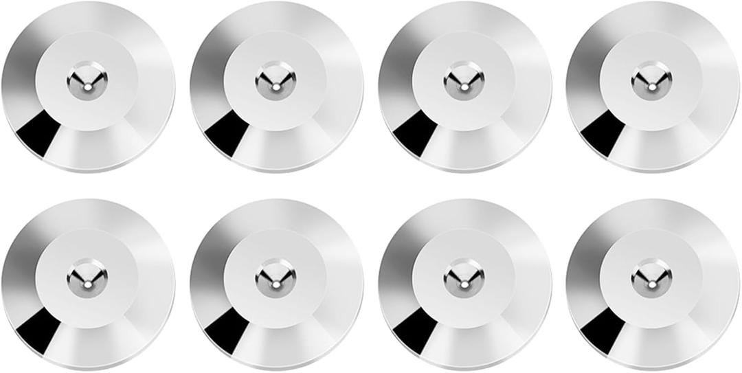 8 Pcs 25 x 4mm Universal Copper Speaker Spikes Pads Speaker Shock Base Pad Isolation Stand Feet Cone Base Mats Floor Disc(Silver)