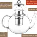 CNGLASS 900ml Glass Teapot with Removable Infuser,Clear Tea Kettle Stovetop Safe,Blooming and Loose Leaf Tea Maker (30.5oz/900ml)