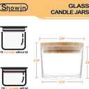 SHOWIN Thick Candle Jars for Making Candles 16 Pcs, 4 OZ Empty Jars with Wood Lids for Candle Making, Sample Container - Dishwasher Safe,Clear