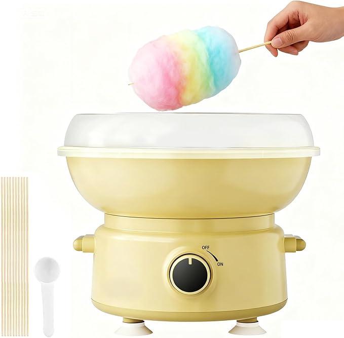Cotton Candy Machine for Kids & Family, Mini Cotton Candy Maker with 10 Sticks & Sugar Scoop, Home Birthday Family Party Christmas Gift