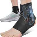 Fit Geno Ankle Brace for Sprained Ankles - Adjustable Breathable Support with Quick-Release Straps for Pain Relief and Swelling Reduction for Men and Women (Left M/L, Ankle size 9''-9.8'')