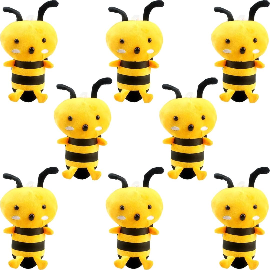 8 Pack 8 Inch Bee Stuffed Animal Toys Cute Bumble Bee Plush Lifelike Soft Stuffed Honeybee Animal for Baby Shower Animal Theme Christmas Easter Birthday Party Favors Gifts